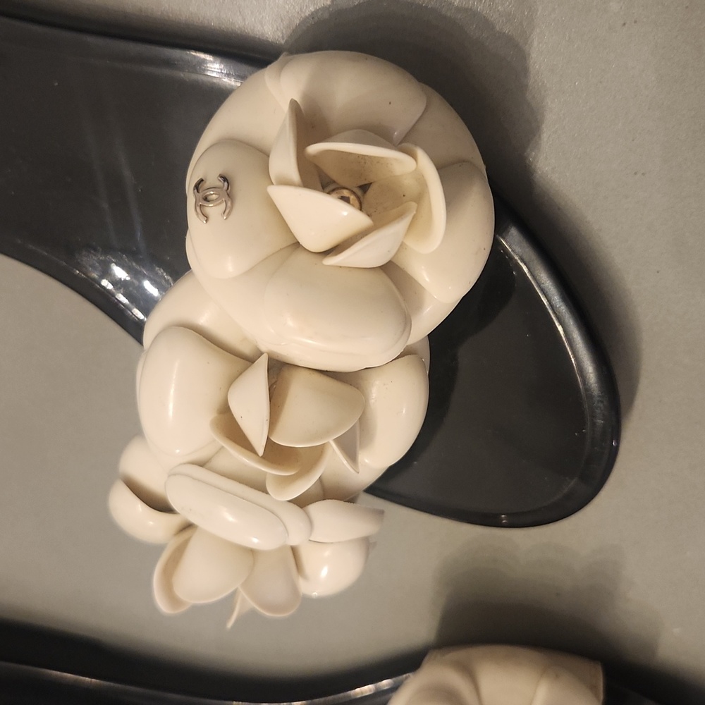 Chanel rubber slides with flower 37 - Picture 9 of 17